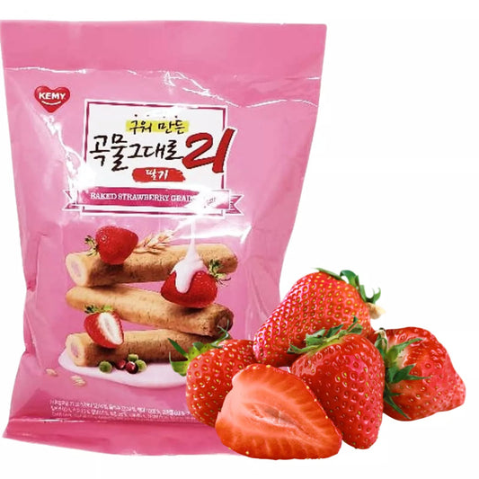 KEMY Premium knusprige Erdbeer Rollen 80g