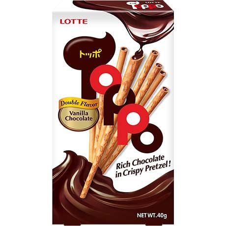 LOTTE TOPPO Choco Brezel Sticks Vanille 40g