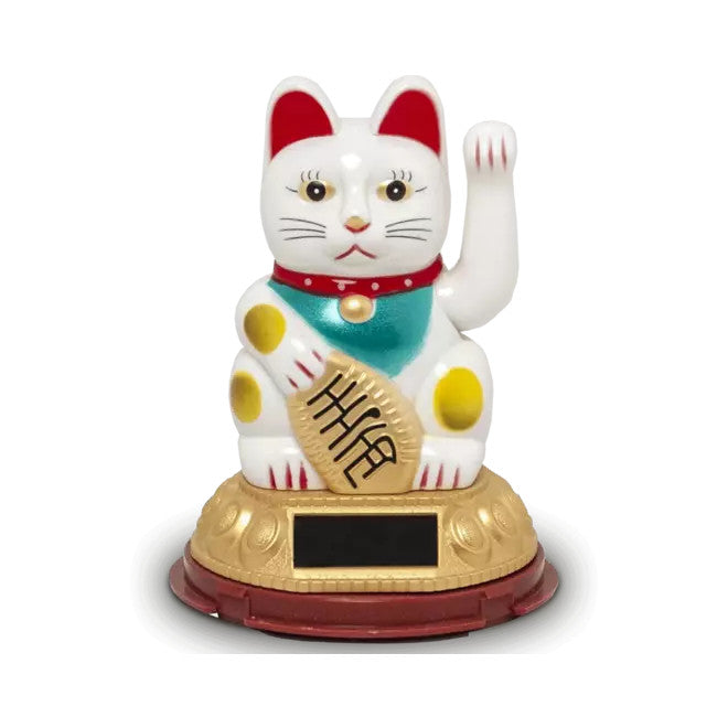 Lucky Cat Weiß - Solar 12cm