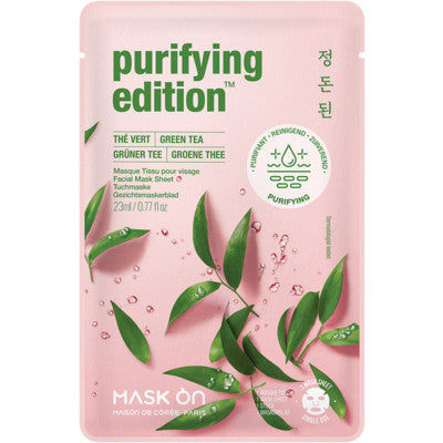 MASK ON Gesichtsmaske mit Grünem Tee, reinigende Tuchmaske