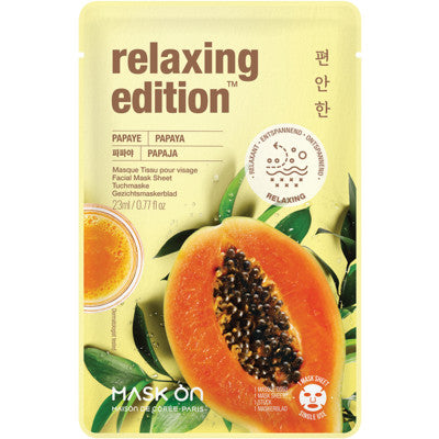 MASK ON Gesichtsmaske mit Papaya, entspannende Tuchmaske