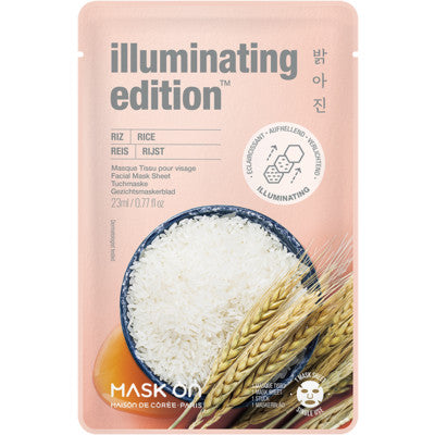 MASK ON Gesichtsmaske mit Reis, aufhellende Tuchmaske