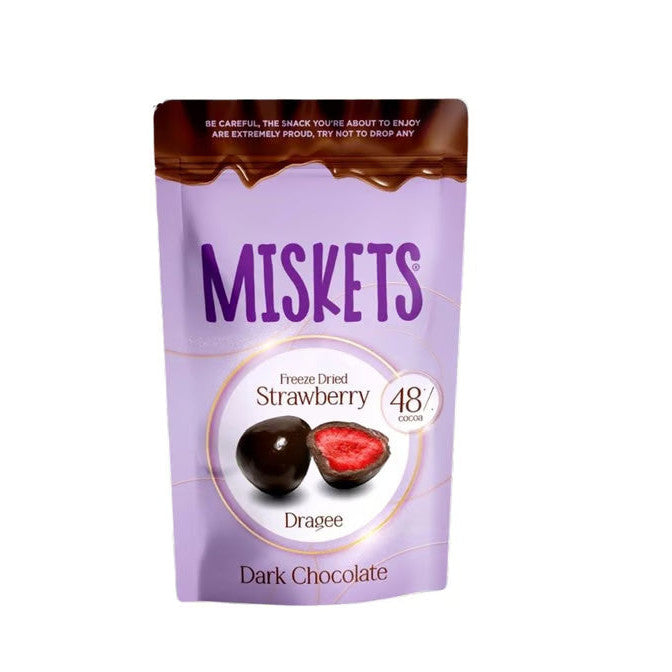 Miskets Erdbeere mit dunkler Schokoladenüberzug 80g