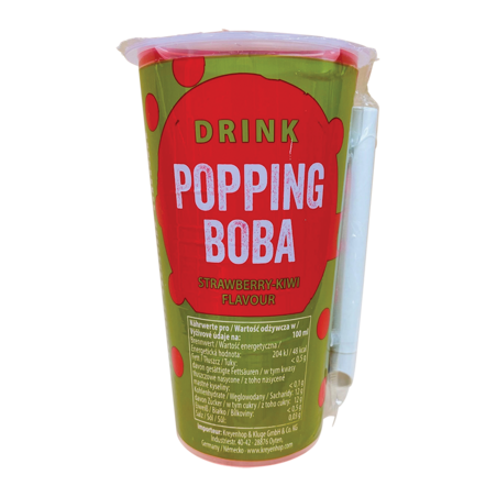 OBOBA Popping Boba Drink, Strawberry & Kiwi 425ml
