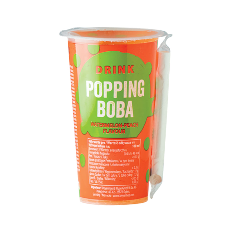 OBOBA Popping Boba Drink, Watermelon & Peach 425ml