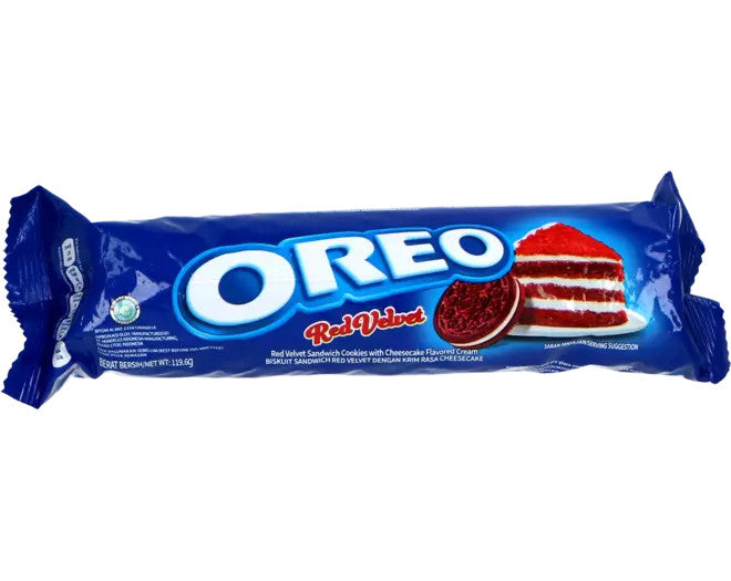 OREO Schokoladen-Sandwichkekse in der Rolle – Geschmacksrichtung Red Velvet 110g