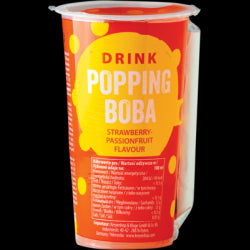 OBOBA Popping Boba Drink, Strawberry & Passion Fruit 425ml