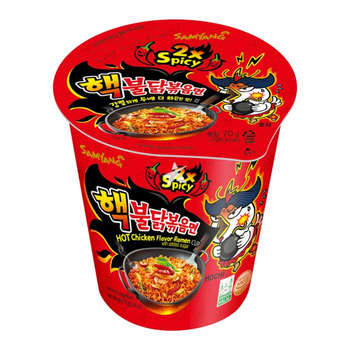 SamYang Buldak - Instant-Nudeln Scharfes Huhn 2x Scharf Becher 78g