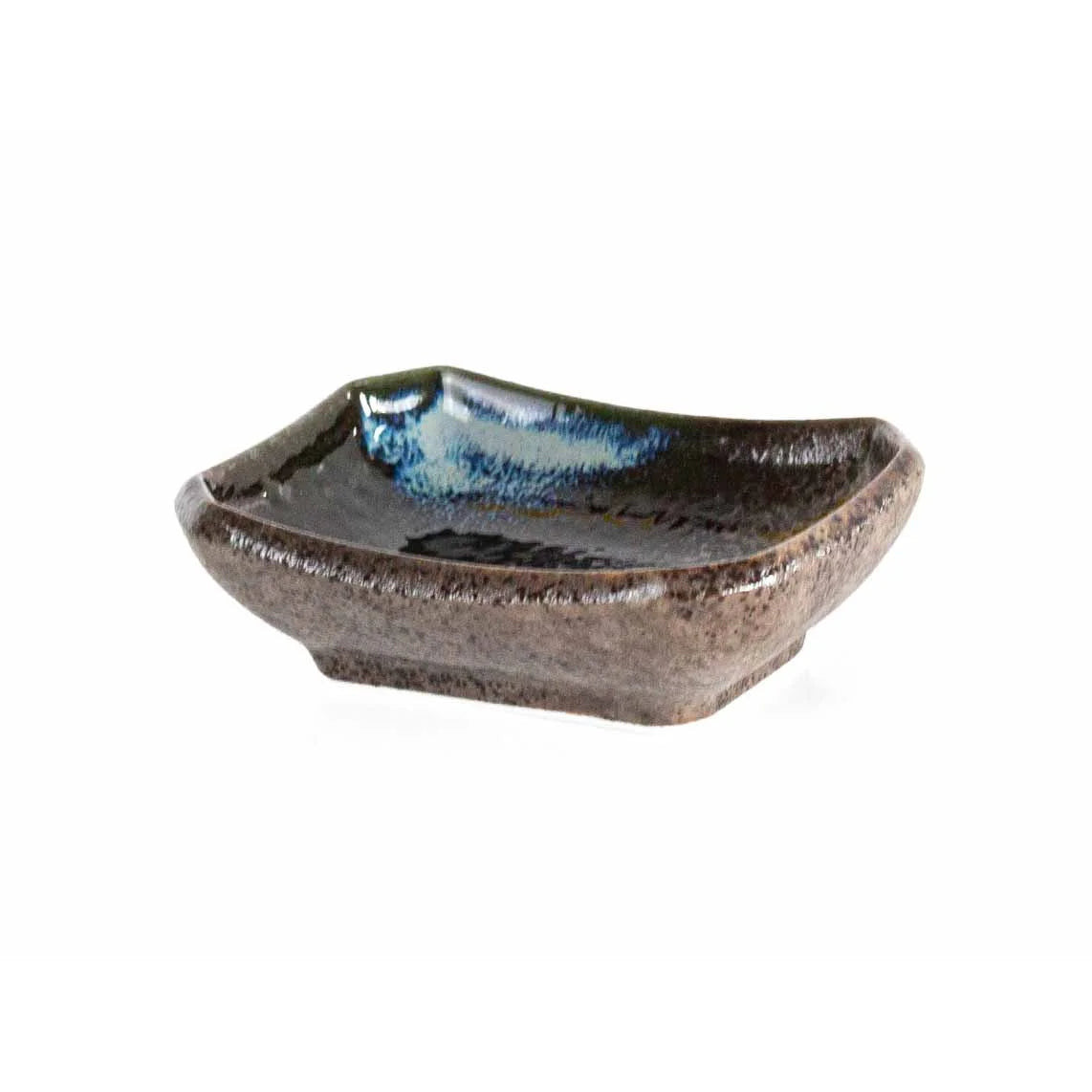 Soßenteller braun,blau: 8,7x6,4 cm