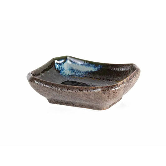 Soßenteller braun,blau: 8,7x6,4 cm