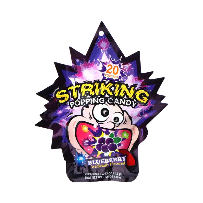 Striking Knallbonbons – Blaubeere – Streifen 30g