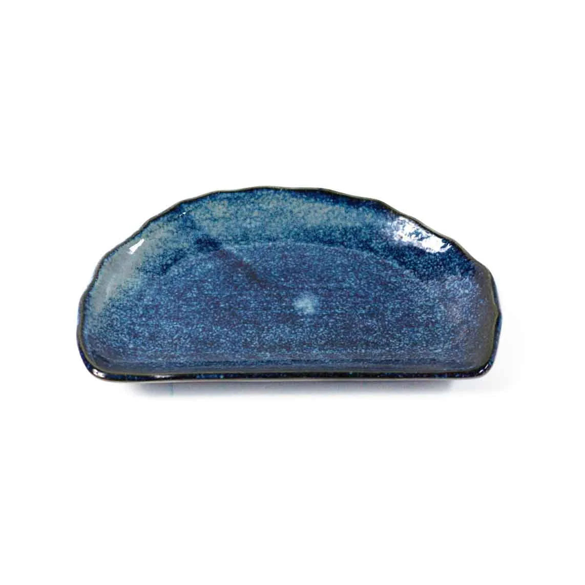 Teller | halbrund Porzellan | blau | 20x7 CM