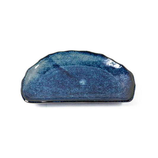 Teller | halbrund Porzellan | blau | 20x7 CM