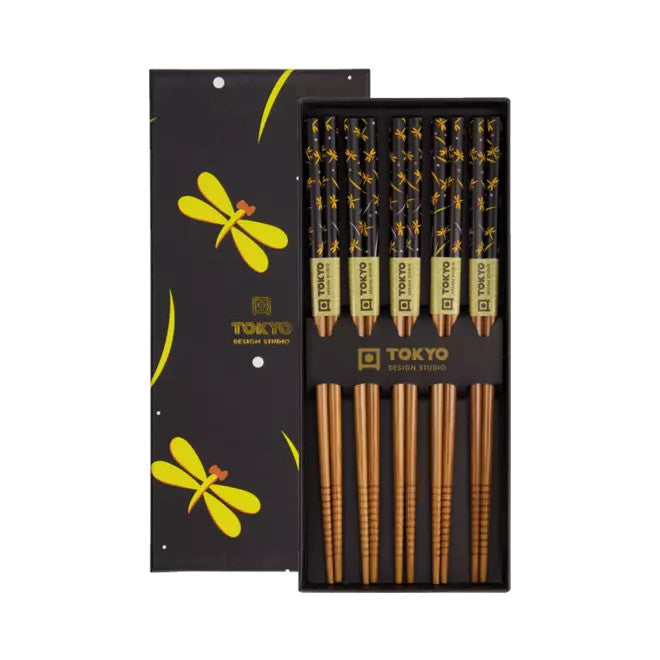Tokyo Design Studio Essstäbchen-Geschenkset Gelbe Libelle