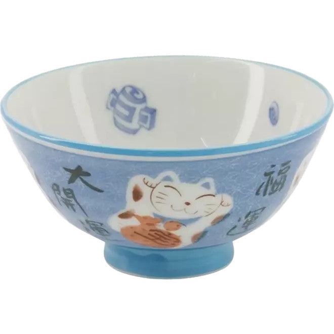 Tokyo Design Studio Kawaii Schüssel, Lucky Cat Blau (300 ml)