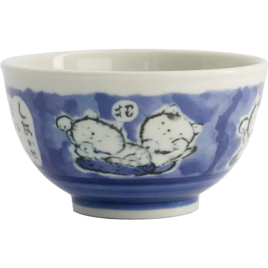 Tokyo Design Studio Kawaii Schüssel, Reiskatze Blau (600 ml)