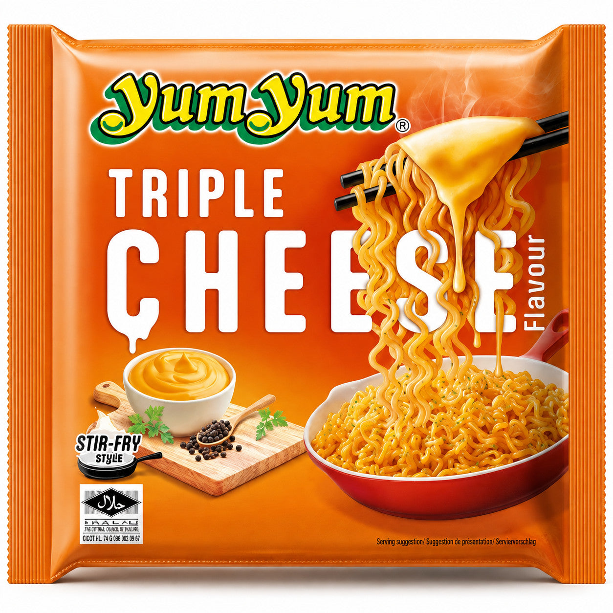 Yum Yum Instant-Nudeln mit dreifachem Käsegeschmack, 100 g