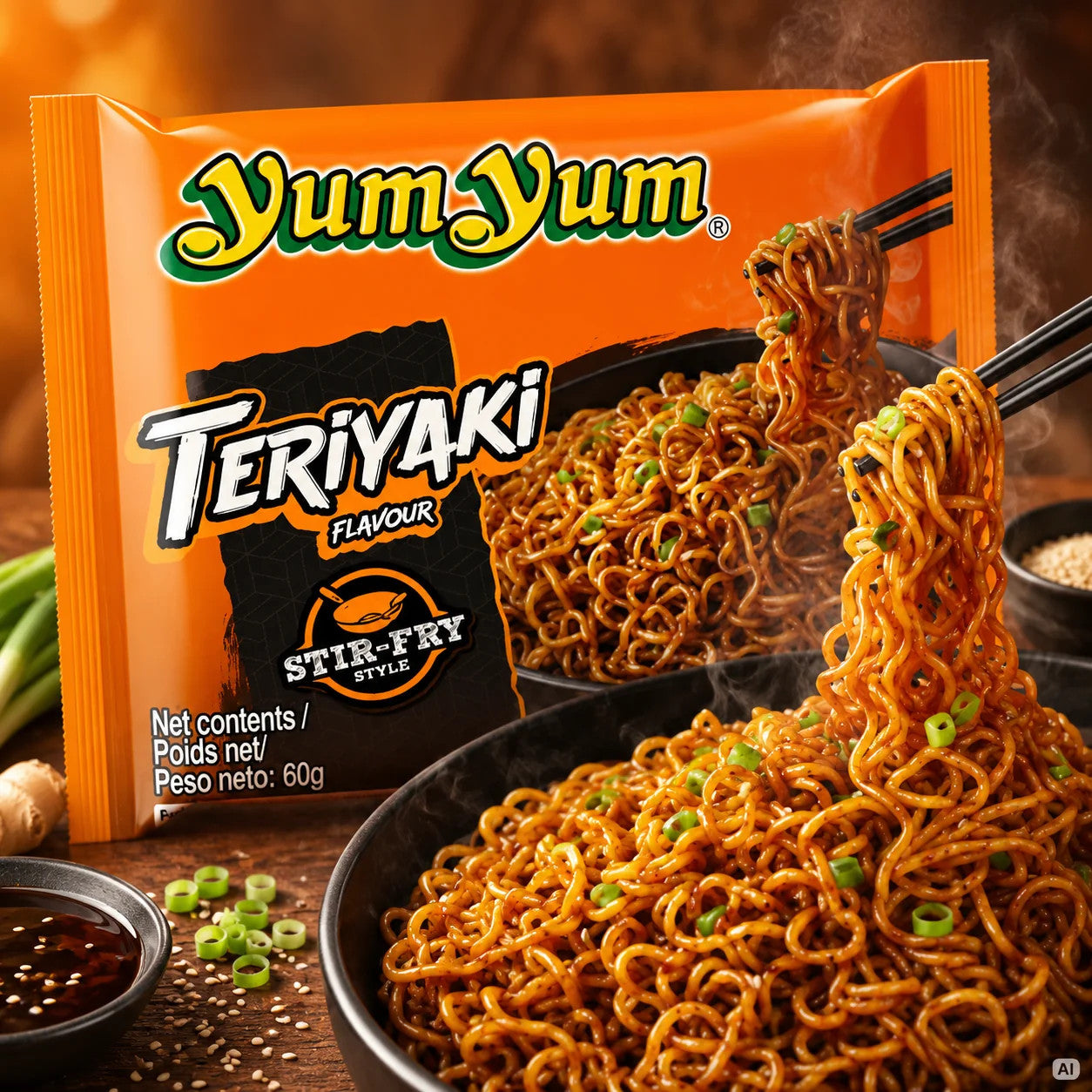 Yum Yum Instant Nudeln Teriyaki, 60g