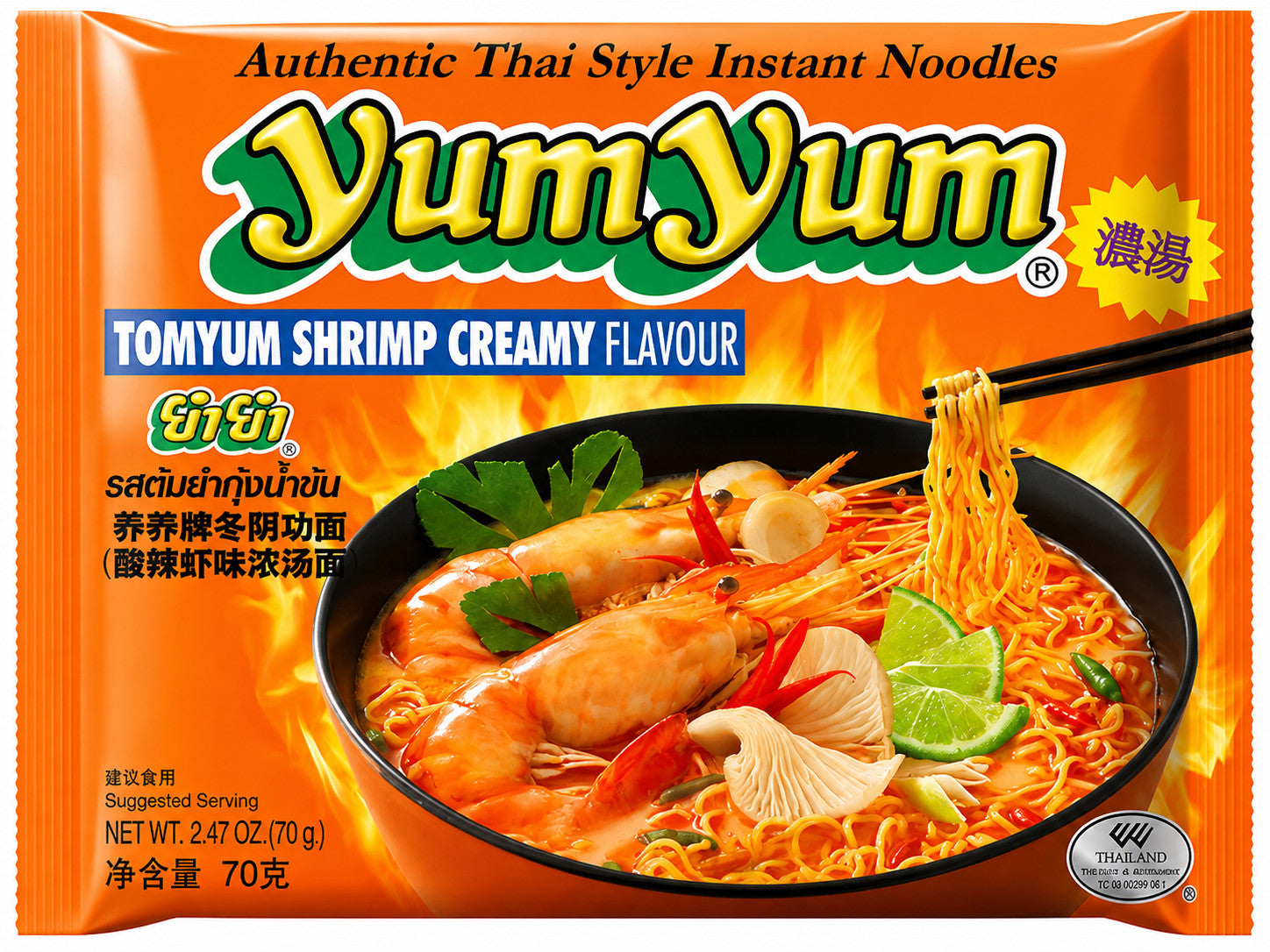 Yum Yum Instantnudeln Tom Yum Garnelen cremig, 70g